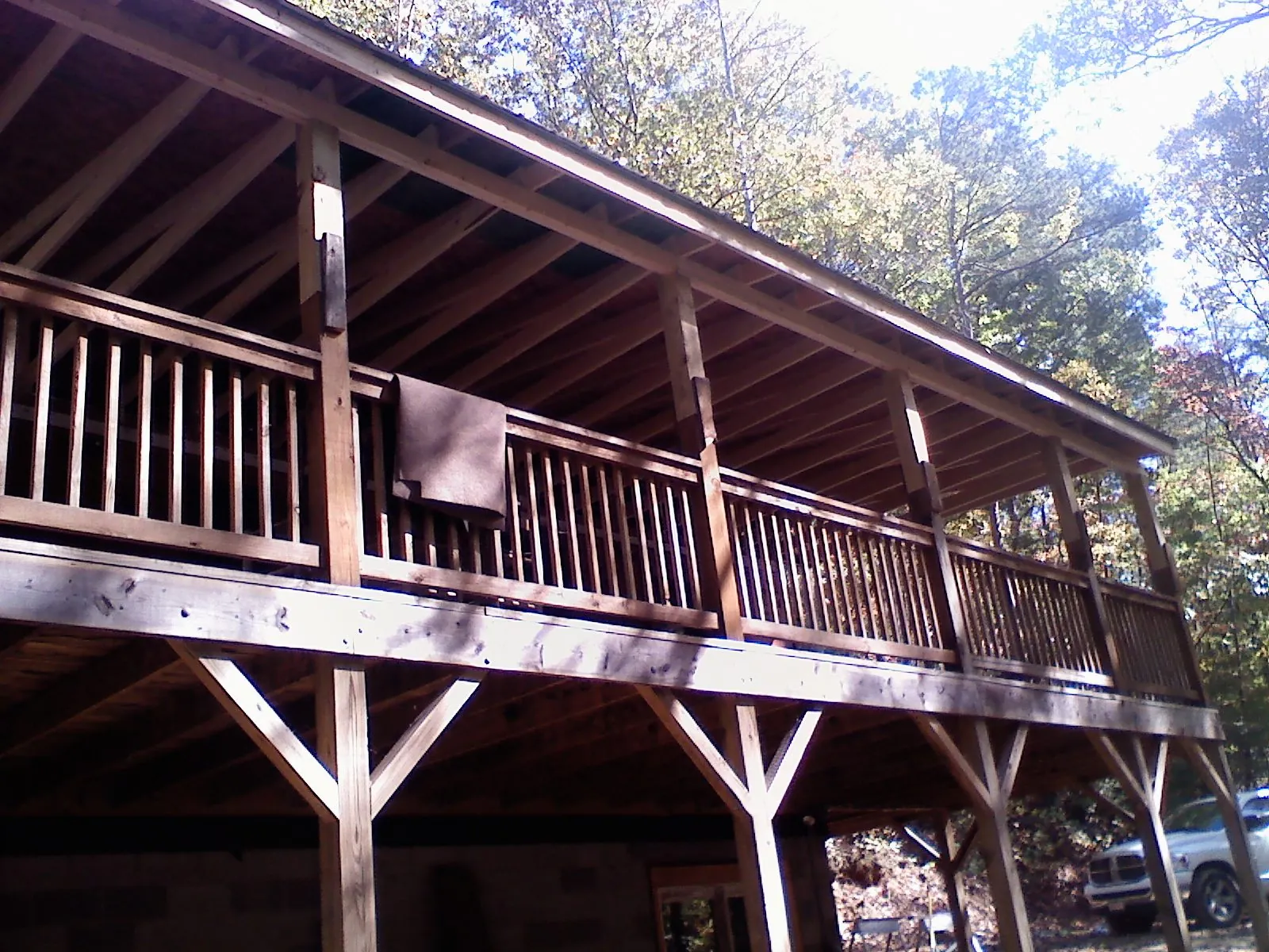 Timber framing under a new elevated porch and deck — Roof Leak Repair in Garwin by Roofing Brothers
